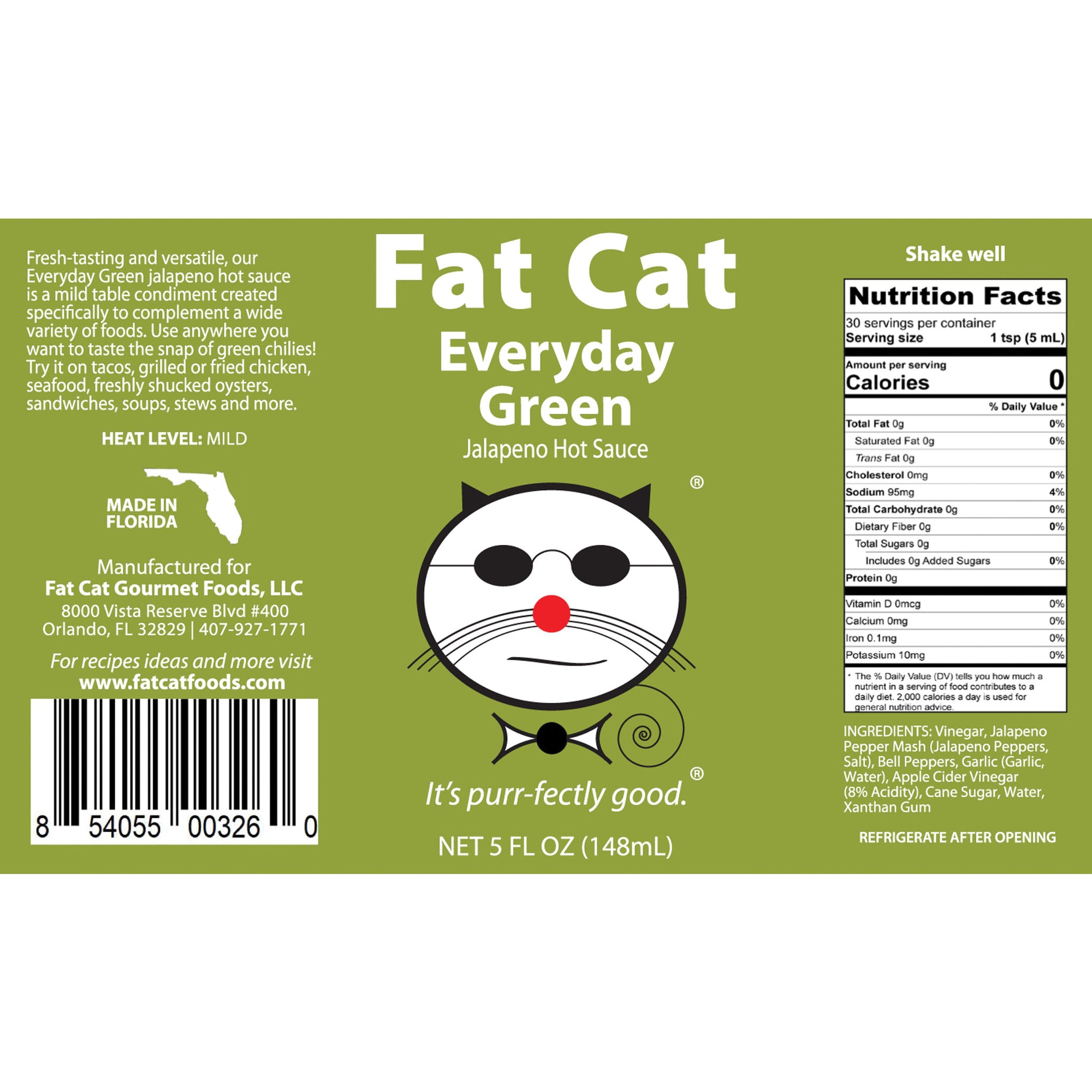 Everyday Green Jalapeno Hot Sauce - Fat Cat Gourmet Hot Sauce & Specialty Condiments